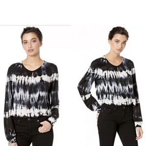 Young Fabulous & Broke Tie Dye Faux Wrap Keyhole Blouse Size Small